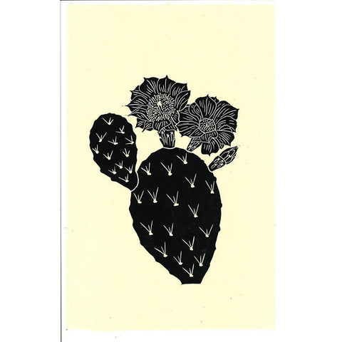 Cactus 2BW Black Modern Wood Framed Art Print with Double Matting by Carlson, Tina