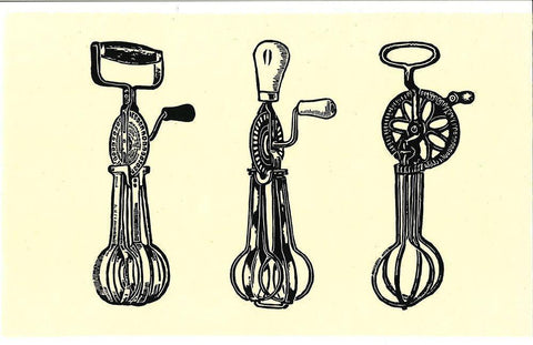 Egg Beaters Black Ornate Wood Framed Art Print with Double Matting by Carlson, Tina