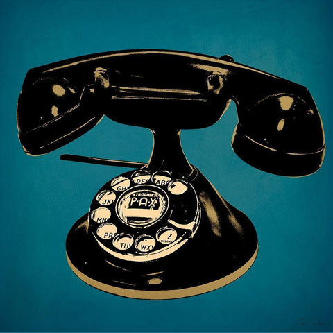 Telephone 2 Black Modern Wood Framed Art Print with Double Matting by Carlson, Tina