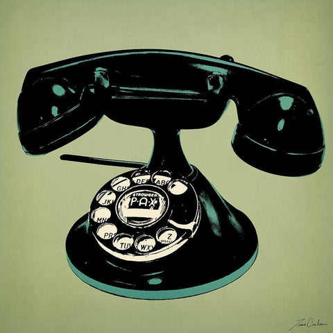 Telephone 2 v2 White Modern Wood Framed Art Print with Double Matting by Carlson, Tina
