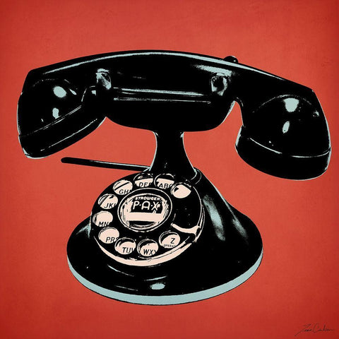 Telephone 2 v3 Black Ornate Wood Framed Art Print with Double Matting by Carlson, Tina