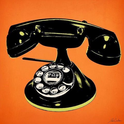 Telephone 2 v4 Black Ornate Wood Framed Art Print with Double Matting by Carlson, Tina