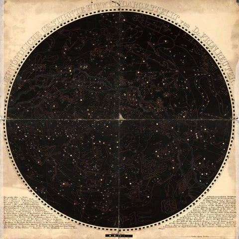 Circular Celestial Black Ornate Wood Framed Art Print with Double Matting by Carlson, Tina