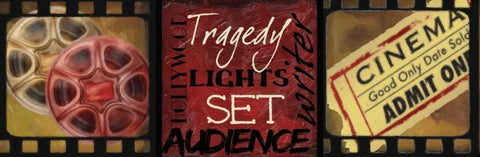 LIGHTS  CAMERA  ACTION C White Modern Wood Framed Art Print with Double Matting by Greene, Taylor