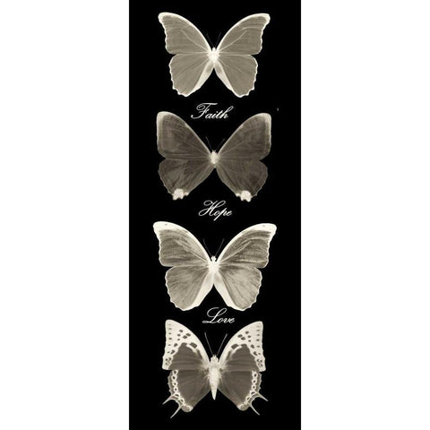 Hope Faith Love Butterflies 2 Gold Ornate Wood Framed Art Print with Double Matting by Greene, Taylor