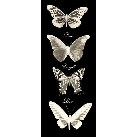 Live Laugh Love Butterflies Gold Ornate Wood Framed Art Print with Double Matting by Greene, Taylor