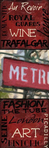 Travel 9 Patch B White Modern Wood Framed Art Print with Double Matting by Greene, Taylor