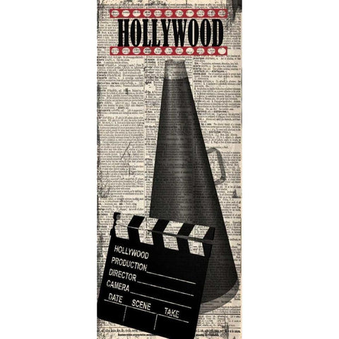 HOLLYWOOD White Modern Wood Framed Art Print by Greene, Taylor