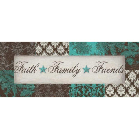 FAITH FAMILY FRIENDS  White Modern Wood Framed Art Print by Greene, Taylor