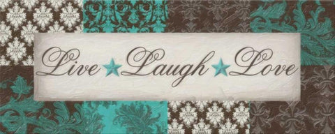 LIVE LAUGH LOVE Black Ornate Wood Framed Art Print with Double Matting by Greene, Taylor