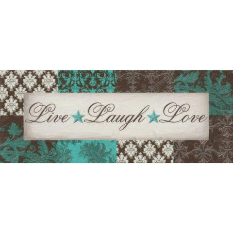 LIVE LAUGH LOVE Gold Ornate Wood Framed Art Print with Double Matting by Greene, Taylor