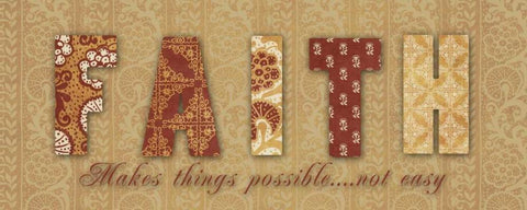 FAITH Black Ornate Wood Framed Art Print with Double Matting by Greene, Taylor