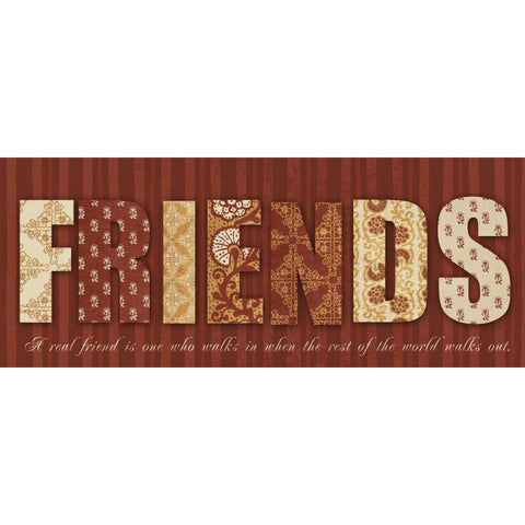 FRIENDS Black Modern Wood Framed Art Print with Double Matting by Greene, Taylor