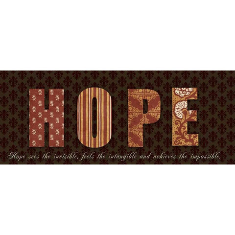 HOPE Black Modern Wood Framed Art Print with Double Matting by Greene, Taylor