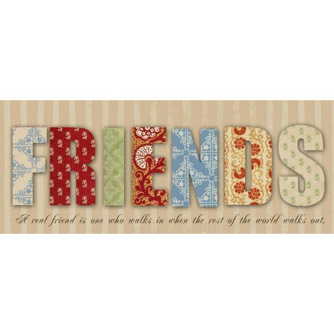 Friends Bright Gold Ornate Wood Framed Art Print with Double Matting by Greene, Taylor