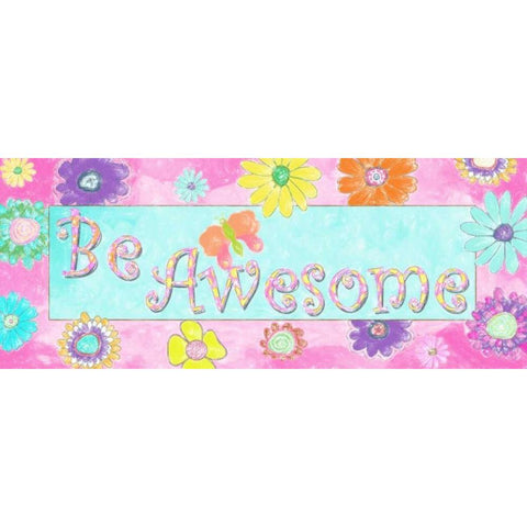 BE AWESOME Black Modern Wood Framed Art Print with Double Matting by Greene, Taylor