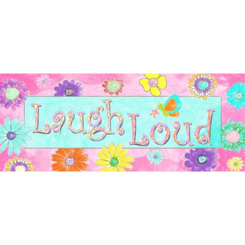 LAUGH LOUD Black Modern Wood Framed Art Print with Double Matting by Greene, Taylor