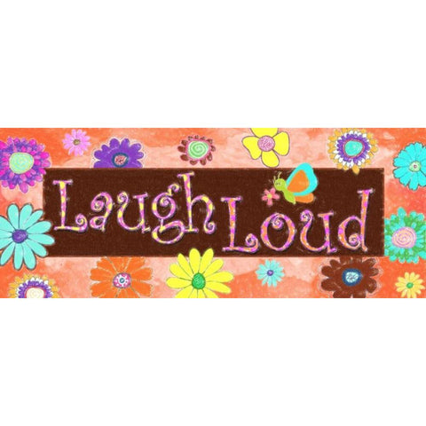 LAUGH LOUD D Black Modern Wood Framed Art Print with Double Matting by Greene, Taylor