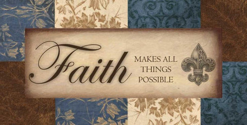 FAITH  Black Ornate Wood Framed Art Print with Double Matting by Greene, Taylor