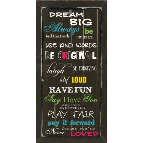 DREAM BIG  Black Modern Wood Framed Art Print with Double Matting by Greene, Taylor