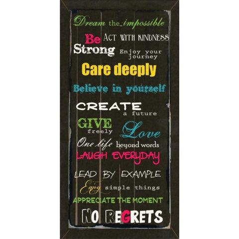 BE STRONG Black Modern Wood Framed Art Print with Double Matting by Greene, Taylor