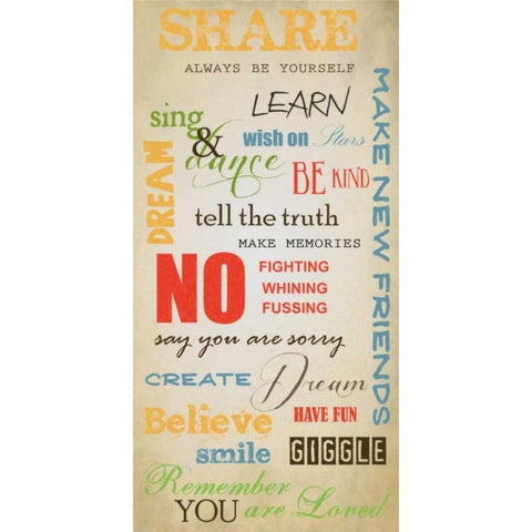 KIDS RULES A White Modern Wood Framed Art Print by Greene, Taylor