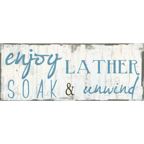 ENJOY LATHER SOAK White Modern Wood Framed Art Print by Greene, Taylor