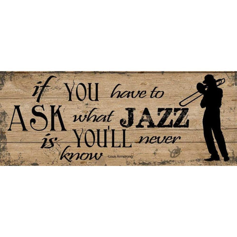 JAZZ  Black Modern Wood Framed Art Print with Double Matting by Greene, Taylor