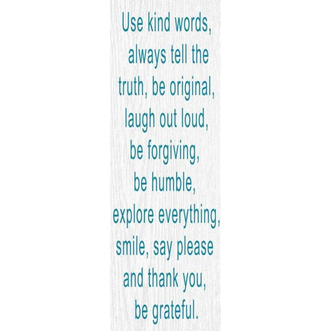 USE KIND WORDS Black Modern Wood Framed Art Print with Double Matting by Greene, Taylor