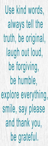 USE KIND WORDS White Modern Wood Framed Art Print with Double Matting by Greene, Taylor