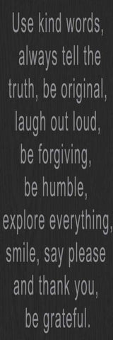 USE KIND WORDS GREY White Modern Wood Framed Art Print with Double Matting by Greene, Taylor