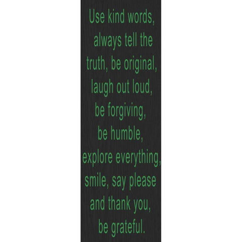 USE KIND WORDS GREEN White Modern Wood Framed Art Print by Greene, Taylor