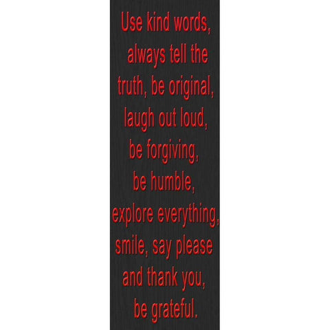 USE KIND WORDS RED BEVEL White Modern Wood Framed Art Print by Greene, Taylor