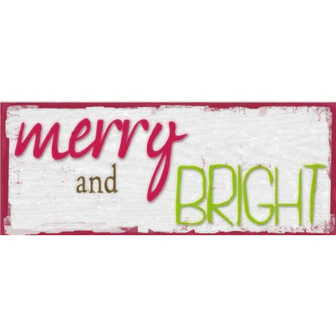 Merry And Bright White Modern Wood Framed Art Print by Greene, Taylor