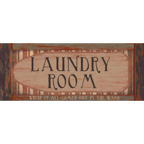 LAUNDRY ROOM Black Modern Wood Framed Art Print with Double Matting by Greene, Taylor