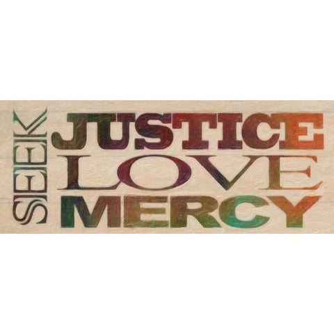 SEEK JUSTICE Black Modern Wood Framed Art Print with Double Matting by Greene, Taylor