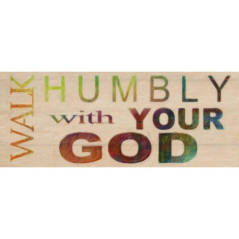 WALK HUMBLY Gold Ornate Wood Framed Art Print with Double Matting by Greene, Taylor