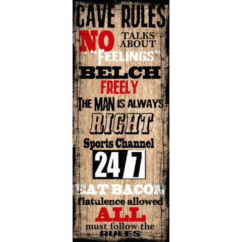 CAVE RULES Black Modern Wood Framed Art Print with Double Matting by Greene, Taylor