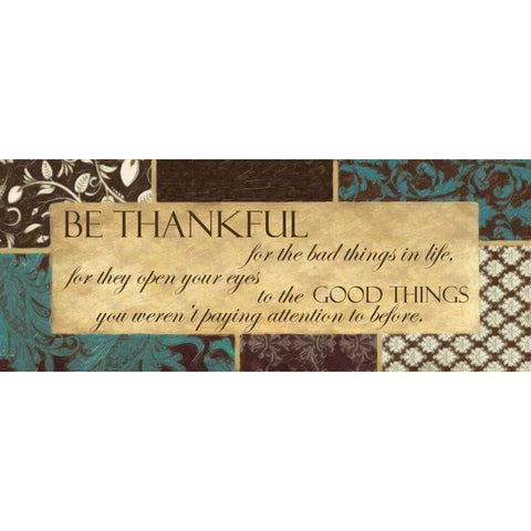 Be Thankful 1 White Modern Wood Framed Art Print by Greene, Taylor