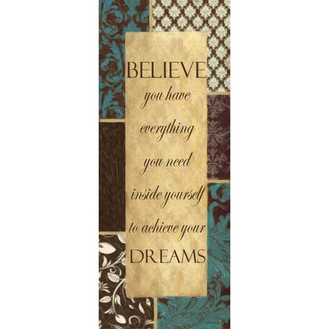 Believe 1 Black Modern Wood Framed Art Print with Double Matting by Greene, Taylor