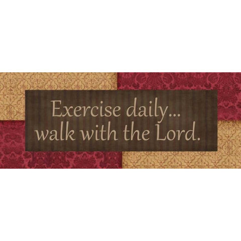 EXERCISE DAILY  Gold Ornate Wood Framed Art Print with Double Matting by Greene, Taylor