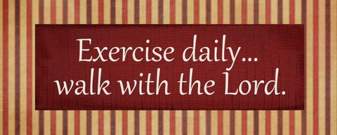 EXERCISE DAILY 1 Black Ornate Wood Framed Art Print with Double Matting by Greene, Taylor