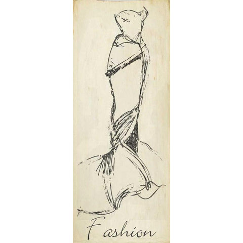 FASHION SKETCH White Modern Wood Framed Art Print by Greene, Taylor