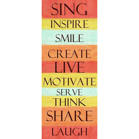 SING STRIPE White Modern Wood Framed Art Print by Greene, Taylor