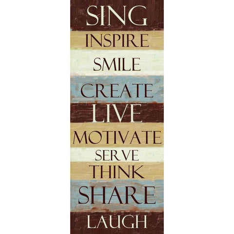 SING STRIPE ver 2 White Modern Wood Framed Art Print by Greene, Taylor