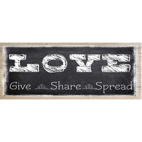 LOVE SPREAD Black Modern Wood Framed Art Print with Double Matting by Greene, Taylor