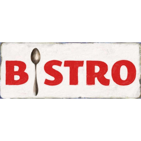 BISTRO SIGN Black Modern Wood Framed Art Print with Double Matting by Greene, Taylor