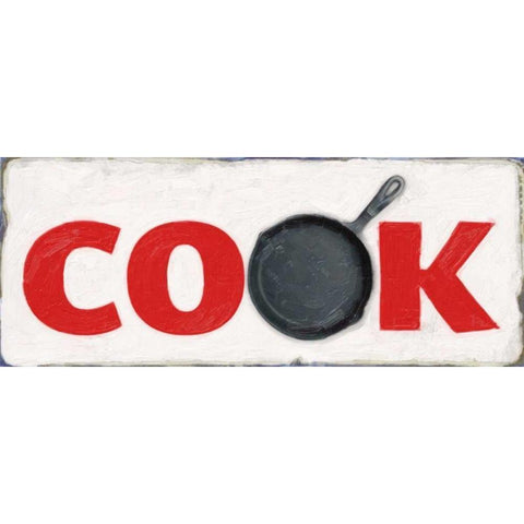 COOK SIGN Black Modern Wood Framed Art Print with Double Matting by Greene, Taylor