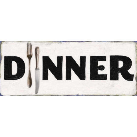 DINER SIGN Black Modern Wood Framed Art Print with Double Matting by Greene, Taylor