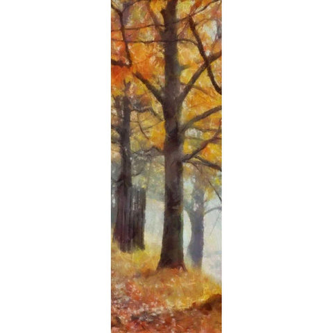 AMBER TRAIL PANEL II Gold Ornate Wood Framed Art Print with Double Matting by Greene, Taylor